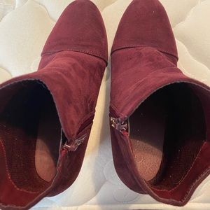 Burgundy booties